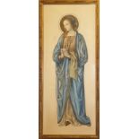 A 19TH CENTURY PRE-RAPHAELITE SCHOOL WATERCOLOUR 'The Virgin Mary', indistinctly signed, framed
