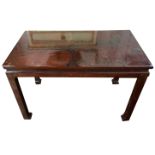 A CHINESE DESIGN LACQUERED SIDE TABLE With butterfly and foliate decoration. (h 48cm x w 74cm x d