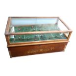 A MID 20TH CENTURY FOOSBALL TABLE/TABLE FOOTBALL GAME With glazed case enclosing twenty-two