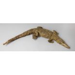 A LATE 19TH CENTURY TAXIDERMY CROCODILE. L 166cm