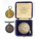 A PAIR OF WORLD WAR I MEDALS To include a silver British war medal and a Victory medal, issued to