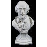 A BLANC DE CHINE DESK BUST OF SHAKESPEARE. (27cm)