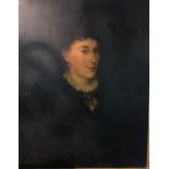 AN 18TH/19TH CENTURY CONTINENTAL OIL ON PANEL Portrait of a lady wearing a black dress with a