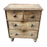 A VICTORIAN PINE CHEST With two short above two long drawers. (77cm x 48cm x 86cm)