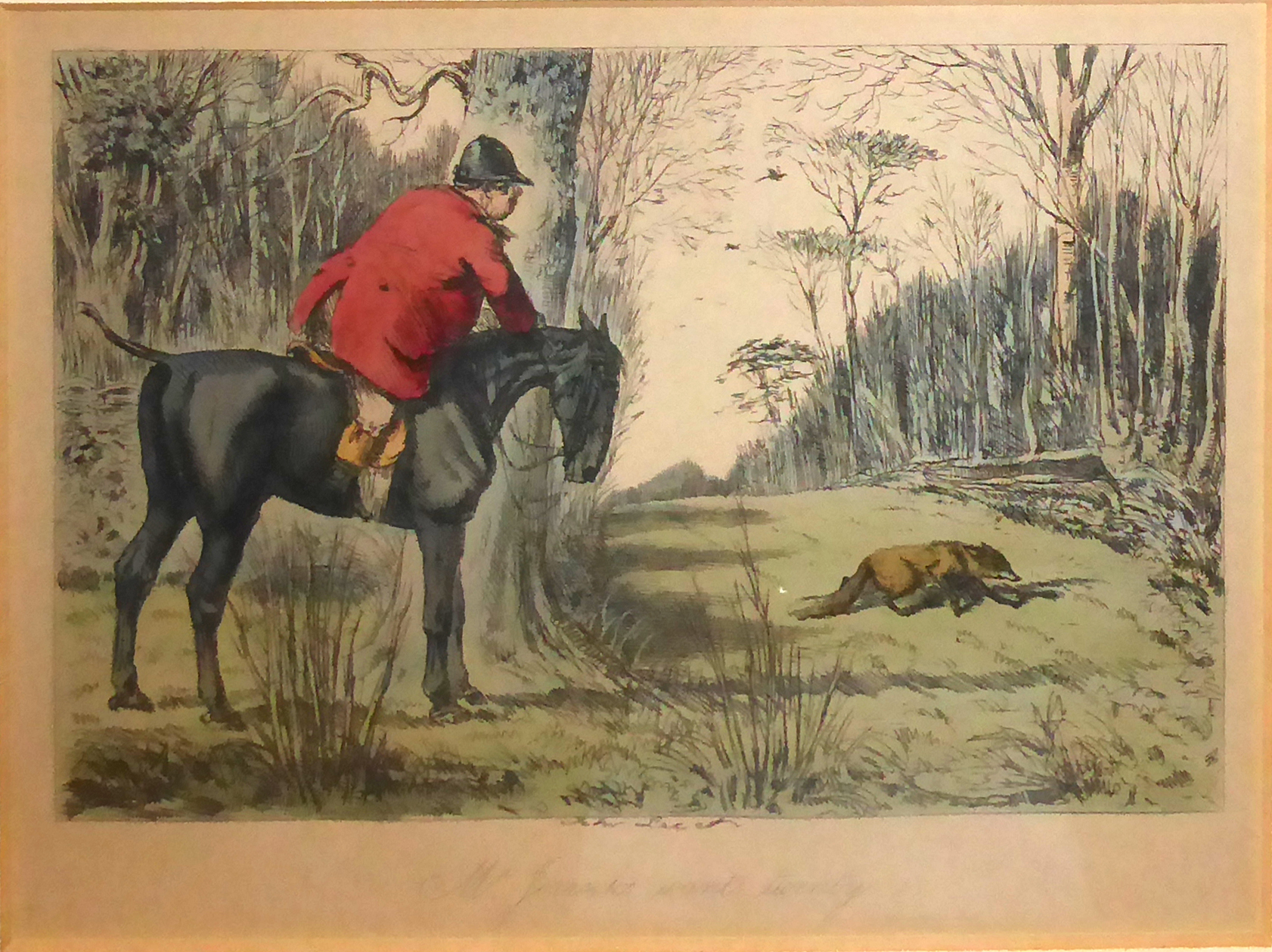 JOHN LEECH, A SET OF EIGHT VICTORIAN HAND COLOURED SPORTING ENGRAVINGS AND CARICATURES OF FOX - Image 7 of 9