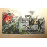 JOHN LEECH, A SET OF EIGHT VICTORIAN HAND COLOURED SPORTING ENGRAVINGS AND CARICATURES OF FOX