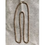 A 9CT GOLD CHAIN ROPE NECKLACE WEIGHING 4.8G