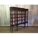 FINE QUALITY LARGE GLAZED AND INLAID DISPLAY CABINET