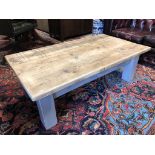 RUSTIC COFFEE TABLE HAND MADE FROM RECLAIMED PINE WITH CHALK PAINTED BASE AND BRIWAXED TOP GOOD