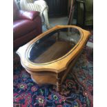 GLASS OVAL INSERT COFFEE TABLE