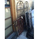 2 PAIRS OF VICTORIAN ANTIQUE IRON DRIVE GATES AND 2 ARCHED GARDEN GATES