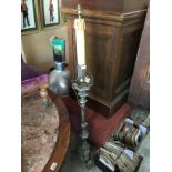 PASCAL TYPE METAL CANDLE STICK LAMP STAND WITH SCROLL FEET