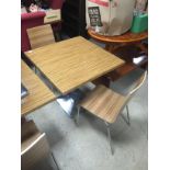 CHROME BASE BREAKFAST CAFE TABLE WITH 2 CHAIRS
