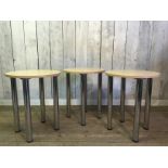 SET OF 2 CHROME LEG CIRCULAR OFFICE SIDE TABLE