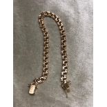 AN 18CT GOLD BRACELET FANCY LINKS WEIGHT 11.7G (SAFETY CHAIN MISSING)