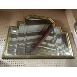 FRAMED ART DECO BEVELLED EDGE MANTLE MIRROR