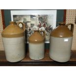 3 LARGE AND 1 MEDIUM Large Bristol Stoneware Jugs