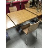 CHROME BASE BREAKFAST CAFE TABLE WITH 2 CHAIRS