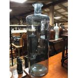 LARGE BLUE FLOORSTANDING GLASS BOTTLE