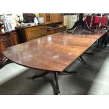MAHOGANY D END TWIN PEDESTAL CONFERENCE DINING TABLE