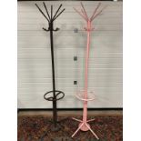 PAIR OF STEEL INDUSTRIAL COAT AND HAT STANDS H X 195 D X 48 W X 48CM