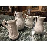 JOB LOT OF 4 DECORATIVE PORTMERION PORECLAIN SMALL JUGS