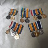 5 X MINITURE WWI MEDAL GROUPS