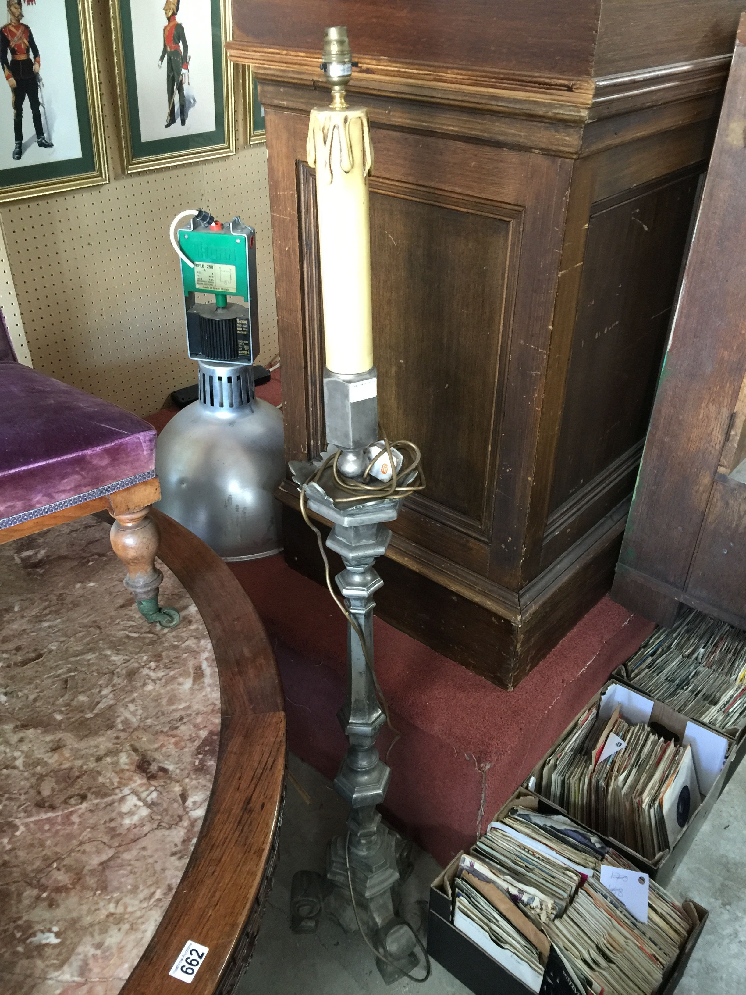 PASCAL TYPE METAL CANDLE STICK LAMP STAND WITH SCROLL FEET