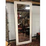 VERY LARGE RECTANGULAR FRAMED MIRROR, BY DESIGNER ANTHONY MARTIN, WITH BEVELLED GLASS AND WHITE
