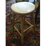 BEECH FRAME UTILITY STOOL WITH ELM TOP