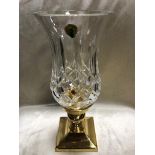 SIGNED GOLD WATERFORD CRYSTAL CANDLE HOLDER