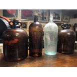 COLLECTION OF ANTIQUE CHEMISTS BOTTLES WITH STOPPERS