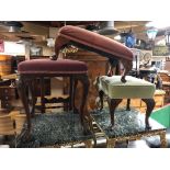 3 x VICTORIAN UPHOLSTERED FOOTSTOOLS