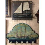 3D RELIEF NAUTICAL HAND PAINTED THEMED COAT RACKS