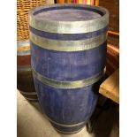 LARGE RECLAIMED OAK DUTCH BARREL PAINTED BLUE H X 106 D X 50 W X 50