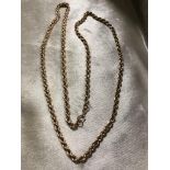 A 9CT GOLD CHAIN ROPE NECKLACE WEIGHING 7.7G