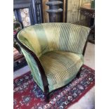 GREEN VELVET TUB CHAIR