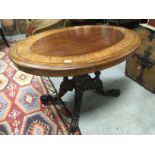 OVAL CARVED SNAPTOP PEDESTAL LEG TABLE WITH SCROLL BASE