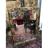 DECORATIVE WILLIAM MORRIS STYLE FLORAL HAND PAINTED WOODEN FRAMED BEVELLED EDGE MIRROR H X 119 D X 4