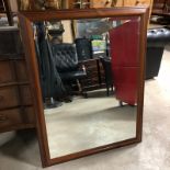 LARGE BEVELLED EDGE MIRROR IN DECORATIVE PINE FRAME H X 89 W X 113 CM