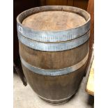 LARGE RECLAIMED SOLID OAK DUTCH BARREL H X 78 D X 45 W X 45