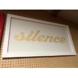 MODERN ART 'SILENCE' IN WHITE BOX FRAME VERY GOOD CONDITION H X 54 W X 103