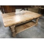 RUSTIC COFFEE TABLE MADE RECLAIMED PINE H X 46.5 D X 91 CM