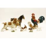 A collection of Beswick animals to include, a large Beswick 'Leghorn' cockerel, No.1892, a large