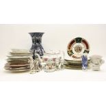 A collection of 19th century and later decorative porcelain, to include figures and cabinet plates