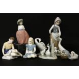 A collection of ceramics, to include a part Villeroy and Bosch set, Lladro figures, a Royal