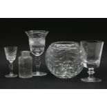 A quantity of Georgian and later glassware, to include drinking glasses, a hash glass vase, etc