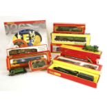 Thirteen Hornby 00 gauge locomotives and tenders, including a train pack, and H. Peppercorn Trix