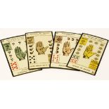 French palmistry fortune telling cards,c.1900, a full deck of fifty-six cards for palm reading (with