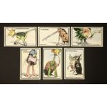 An extremely rare complete six-postcard set of 'The Monster' series,c.1918, by C W Faulkener & Co.